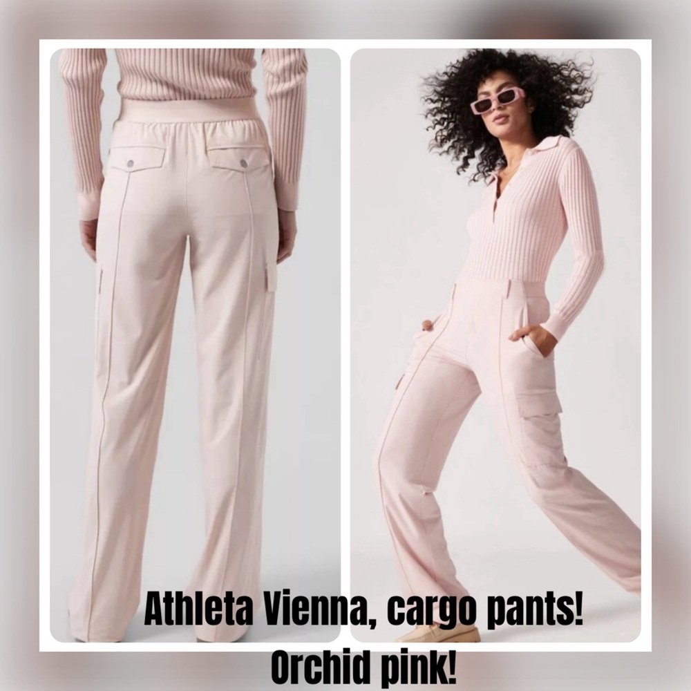 NWOT! 🩷 Athleta Pink Trousers Relaxed Fit